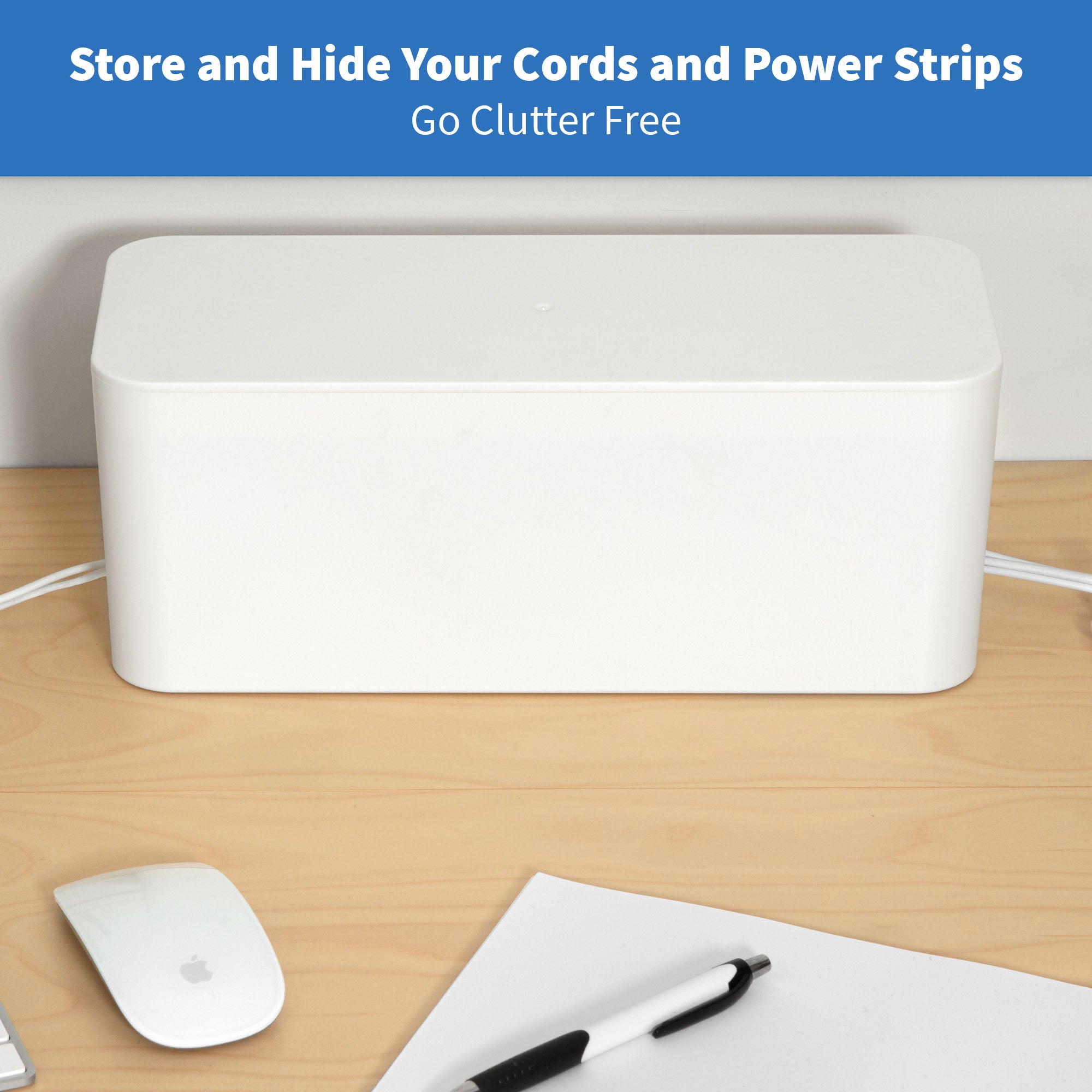 Cable Management Box - Cord Organizer Box to Hide Power Strips Cord Hider  Box to Hide Protector Cover Under Desk to Conceal The Electrical Wires from  TV Computer Under Desk and on